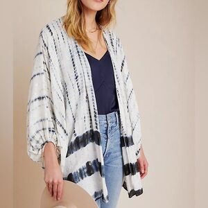 Anthropologie White and Black Swim Coverup